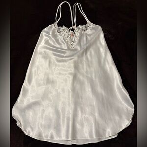 Vintage California‎ Miss Lingerie Slip Satin USA Large Strappy Ivory Lace Bride